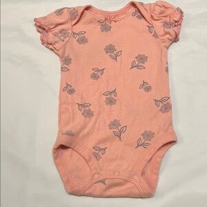 “Bundle 10/$13” Carter's 0-3M Peach Pink Floral Short-Sleeve Baby girl Bodysuit